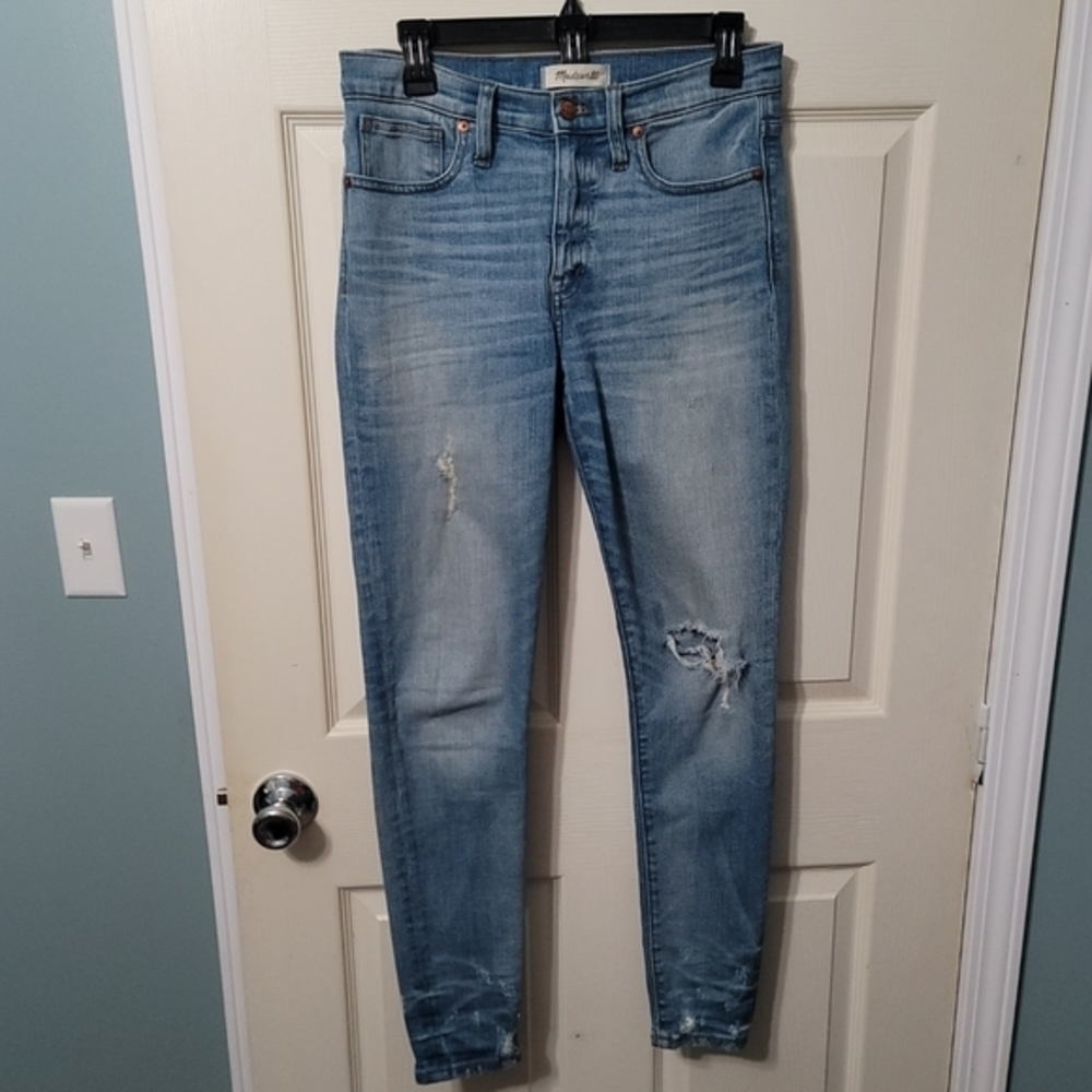 Madewell 9" High Rise Skinny Jeans Womens 28 Blue Stretch Denim‎ Zip Fly 31x30.